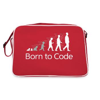 BORN TO CODE - Retro Bag - red/white - Back