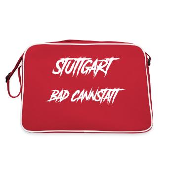 Stuttgart Bad Cannstatt Tshirt - Retro Tasche - Rot/Weiß - Hinten