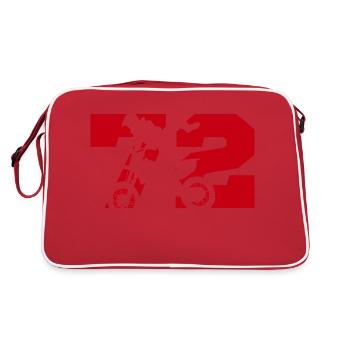 Moto 72 Biker - Retro Tasche - Rot/Weiß - Hinten