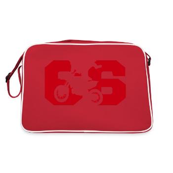 Moto 66 Biker - Retro Tasche - Rot/Weiß - Hinten