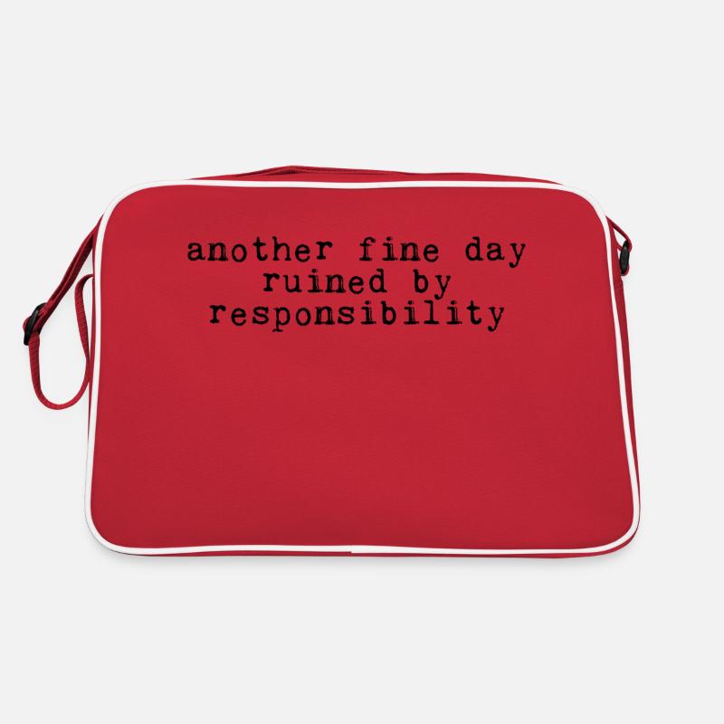 Another Fine Day Ruined By Responsibility 4 - Retro Tasche - Rot/Weiß