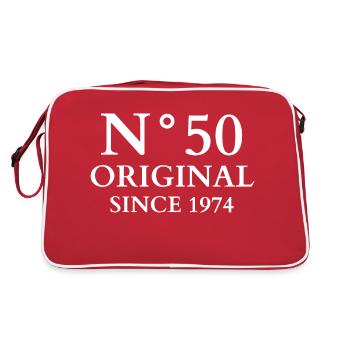 N°50 Original Since 1974 50th Birthday Party Gift - Retro Bag - red/white - Back