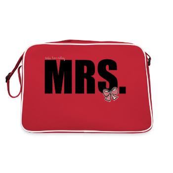his lovely Mrs - Retro Tasche - Rot/Weiß - Hinten