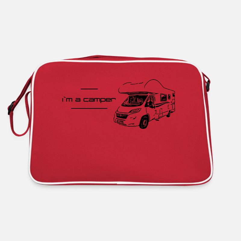 Je suis un campeur - Sac Retro - rouge/blanc