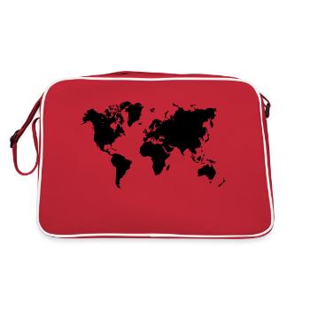 world travel world trip map retro - Retro Bag - red/white - Back