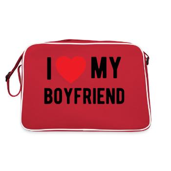 J’aime mon petit ami - Sac Retro - rouge/blanc - Dos