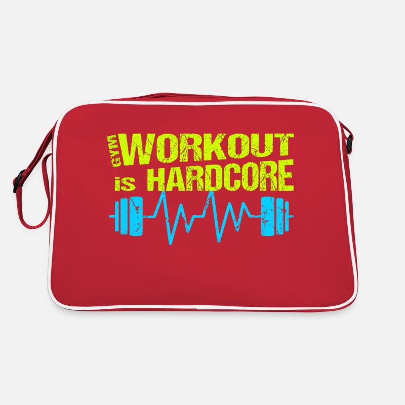 Gym Workout ist Hardcore Training mit Hantel Retro Tasche