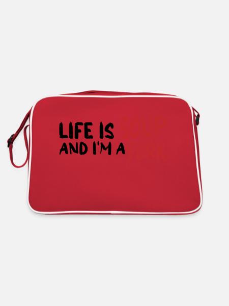 Life Is Soup And I'm A Fork 7 - Retro Bag - red/white - Back