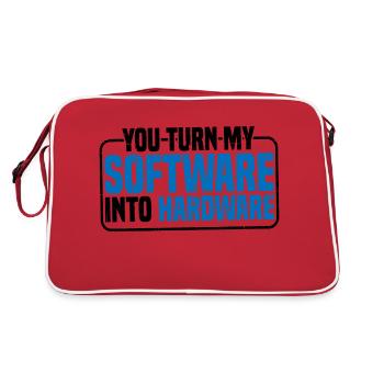 You Turn My Software Into Hardware 9 - Retro Bag - red/white - Back