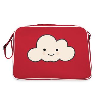 Süße Wolke mit Gesicht Süße Wolke Vektor - Retro Tasche - Rot/Weiß - Hinten
