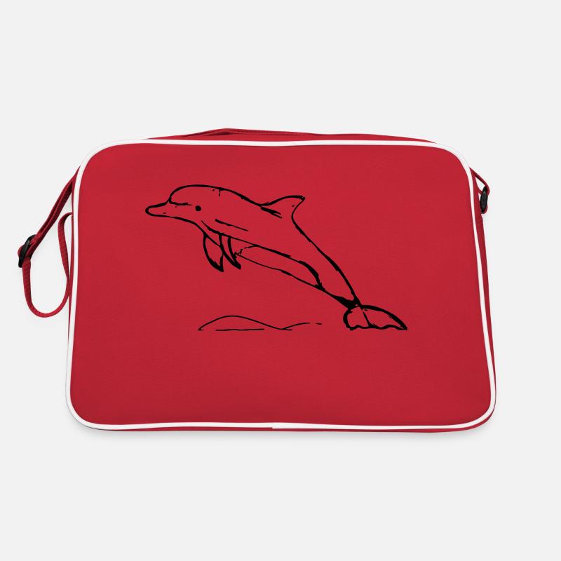 Springender Delphin Geschenk Retro Tasche