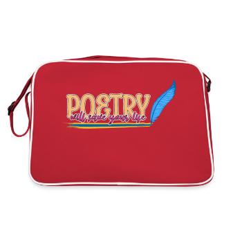 Poet Poesie Dichter Poetry I Geschenk - Retro Tasche - Rot/Weiß - Hinten
