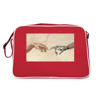 Hand of Robot, - Retro Bag - red/white - Back