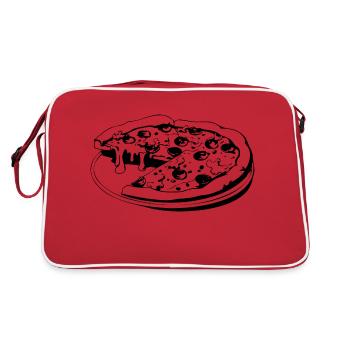 Pizza Fast Food Pizzeria - Retro Tasche - Rot/Weiß - Hinten