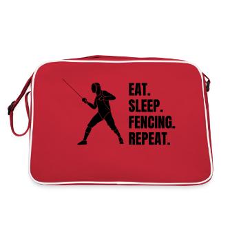 Fechten Fechter Fechttraining Geschenk Fechtsport - Retro Tasche - Rot/Weiß - Hinten