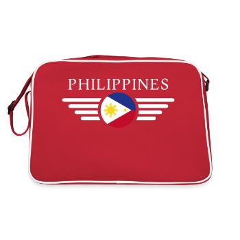 T-shirt de conception de style philippin - Sac Retro - rouge/blanc - Dos
