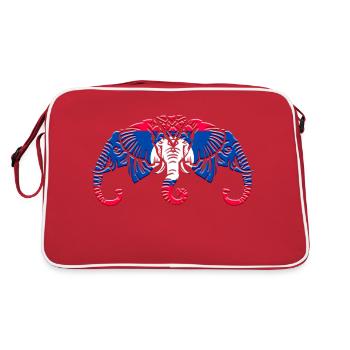 Laos Laote Laoten Flagge Elefant Lao I Geschenk - Retro Tasche - Rot/Weiß - Hinten