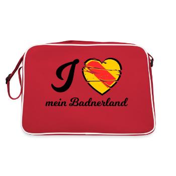 Liebe Dein Badnerland - Retro Tasche - Rot/Weiß - Hinten