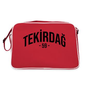 Tekirdag 59 Türkei Turkiye Geschenk Urlaub TR Türk - Retro Tasche - Rot/Weiß - Hinten