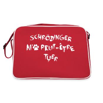 Schrödinger Killed Me - Weiß - Retro Tasche - Rot/Weiß - Hinten