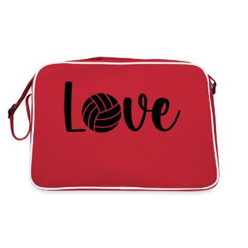 Volleyball Love design - Retro Bag - red/white - Back