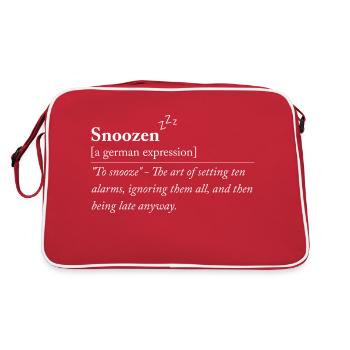 Snoozen - Funny German expression - Retro Bag - red/white - Back