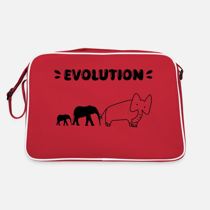 Die Evolution der Elefanten – Lustige Stadien der Evolution. Retro Tasche