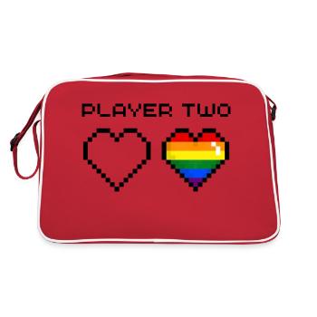 Player Two Rainbow - Retro Tasche - Rot/Weiß - Hinten