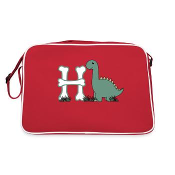Lettre H - Sac Retro - rouge/blanc - Dos