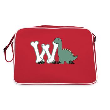 Lettre W - Sac Retro - rouge/blanc - Dos