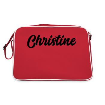 Christine Custom Text Nom d’anniversaire - Sac Retro - rouge/blanc - Dos