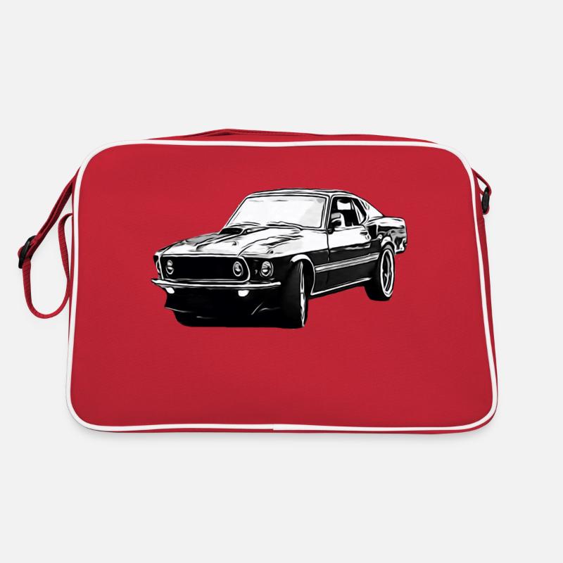 Auto - Retro Tasche - Rot/Weiß