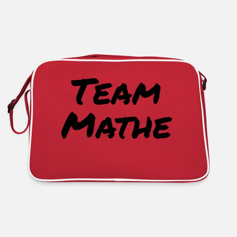 Team Mathe - Retro Tasche - Rot/Weiß