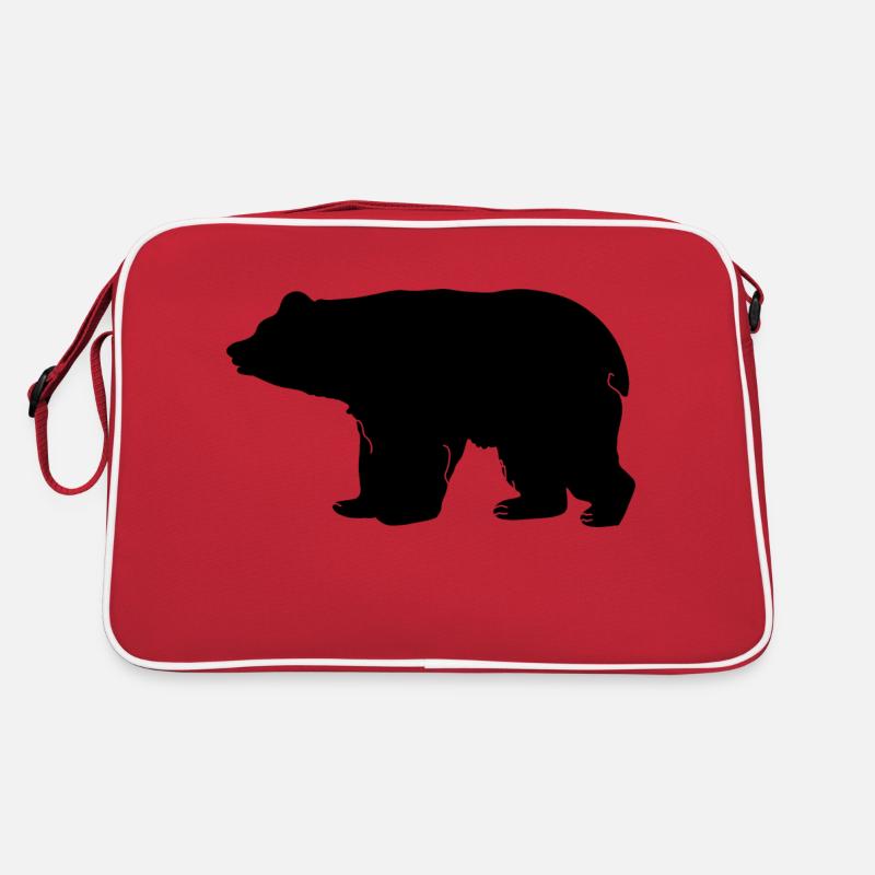 Bärenfigur - Retro Tasche - Rot/Weiß