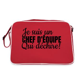je suis un chef d´equipe qui déchire Cadeau - Sac Retro - rouge/blanc - Dos