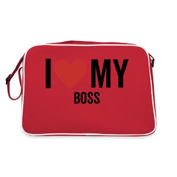 J’aime mon patron - Sac Retro - rouge/blanc - Dos