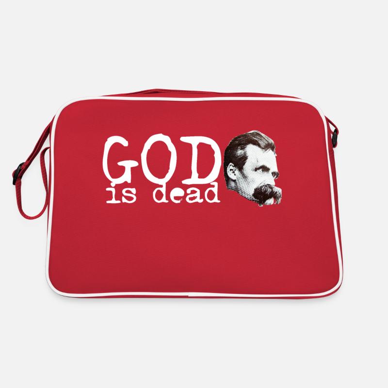 Friedrich Wilhelm Nietzsche God is dead - Sac Retro - rouge/blanc