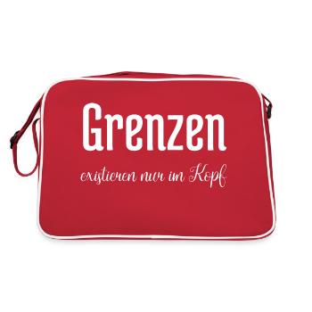zyzz girl cardio gym wear lazy spaß gym motivation - Retro Tasche - Rot/Weiß - Hinten