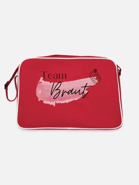 Team Braut - Retro Tasche - Rot/Weiß