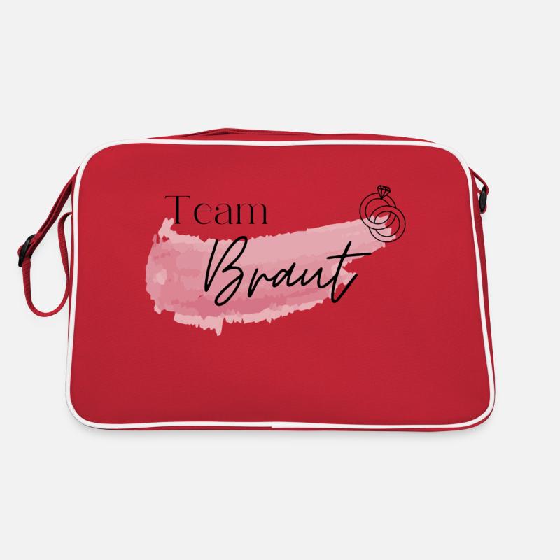 Team Braut - Retro Tasche - Rot/Weiß