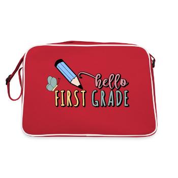Hello First Grade - Retro Bag - red/white - Back