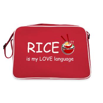 Rice is my Love Language - Retro Bag - red/white - Back