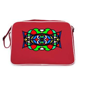 Muster - Retro Tasche - Rot/Weiß - Hinten