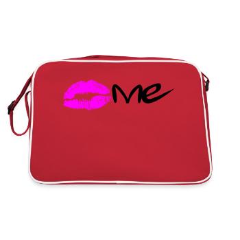 Kiss me - Retro Tasche - Rot/Weiß - Hinten