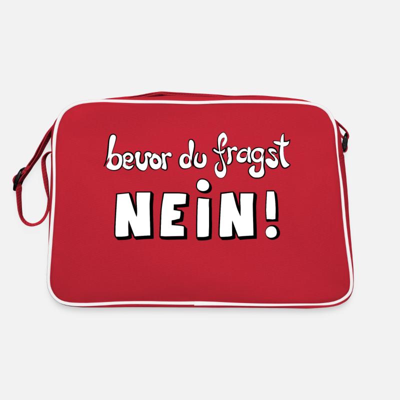 bevor du fragst NEIN - Retro Tasche - Rot/Weiß