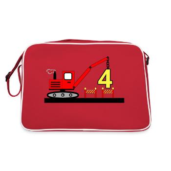 Excavatrice - Sac Retro - rouge/blanc - Dos