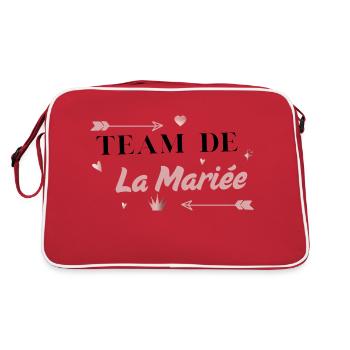 Pink Arrow Brautteam - Retro Tasche - Rot/Weiß - Hinten