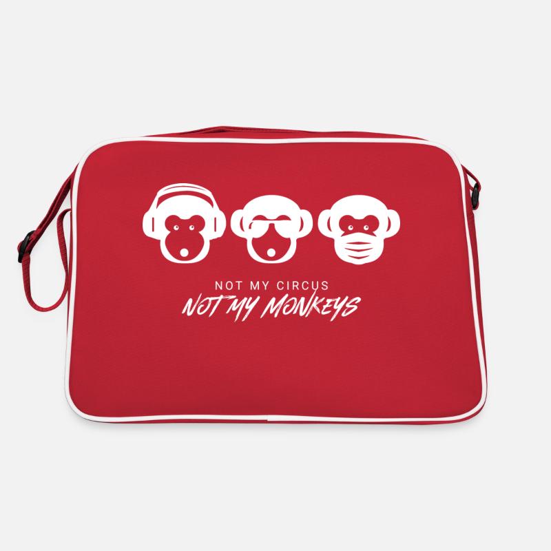 Muniax Monkeys Maske Weiß Retro Tasche