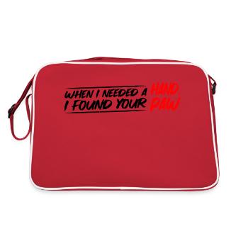 When I Needed A Hand, I Found Your Paw 4 - Retro Tasche - Rot/Weiß - Hinten
