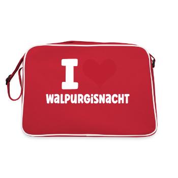 I LOVE WALPURGISNACHT I GESCHENK FÜR HEXEN - Retro Tasche - Rot/Weiß - Hinten